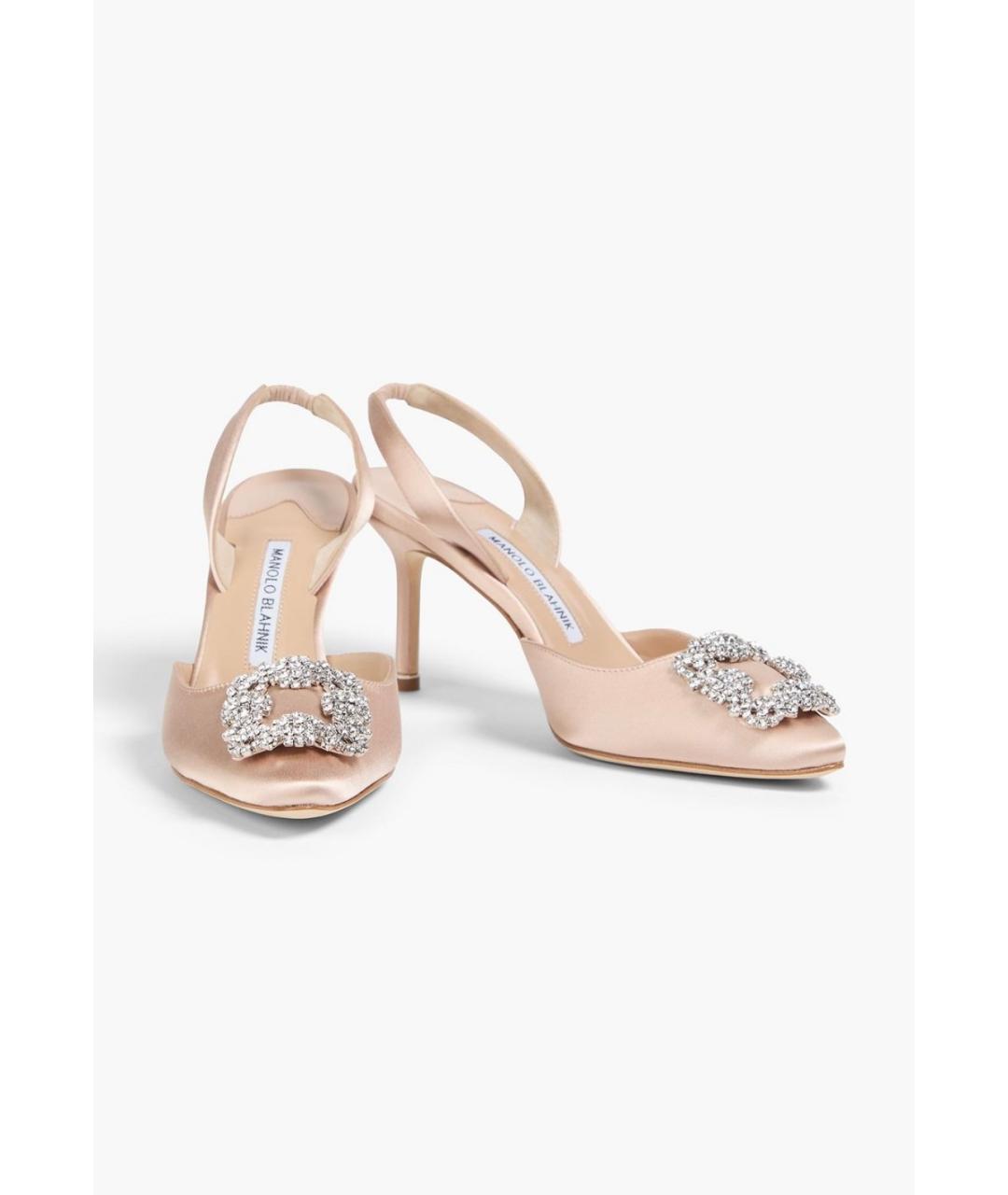 MANOLO BLAHNIK Розовые текстильные туфли, фото 2