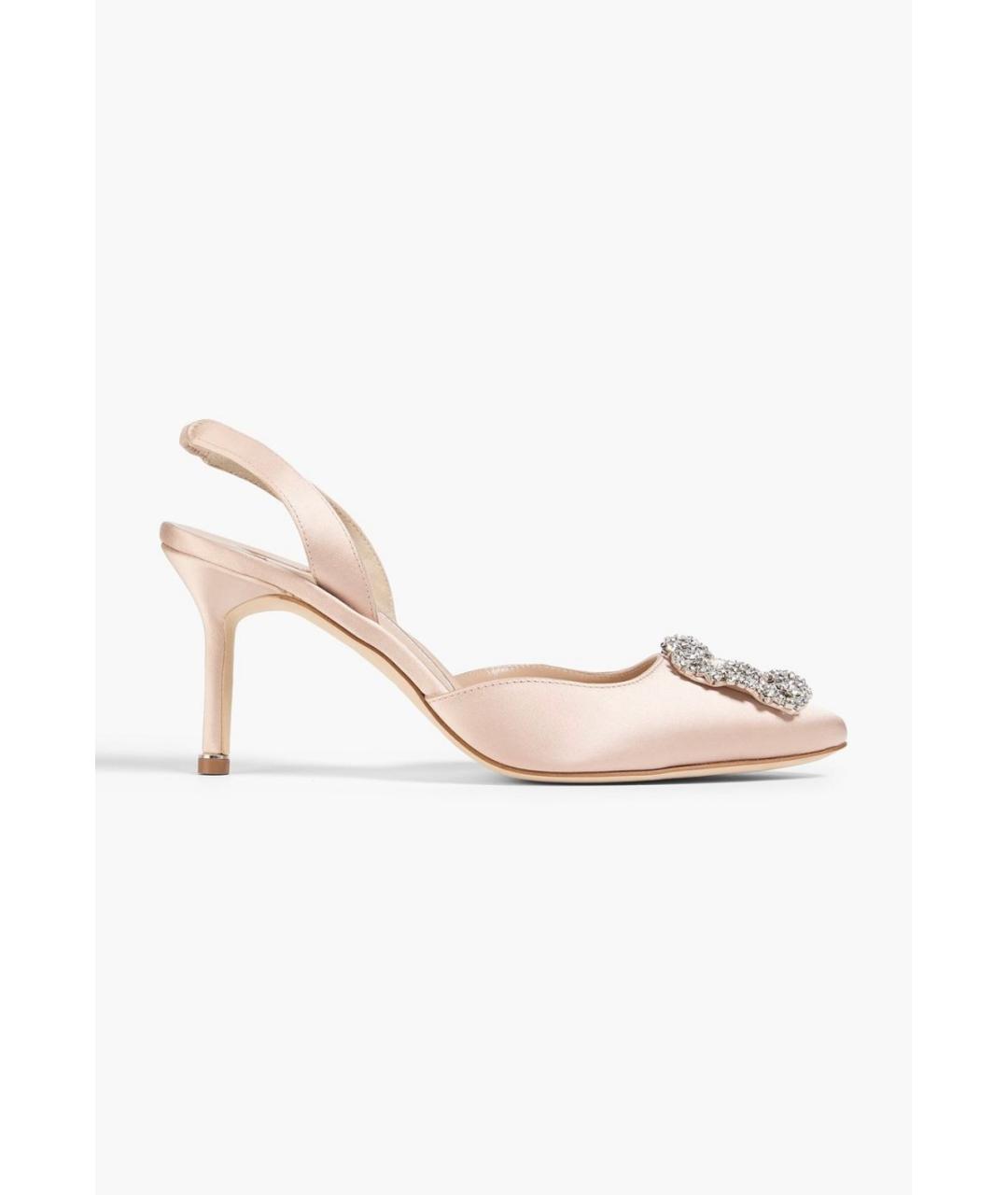 MANOLO BLAHNIK Розовые текстильные туфли, фото 5