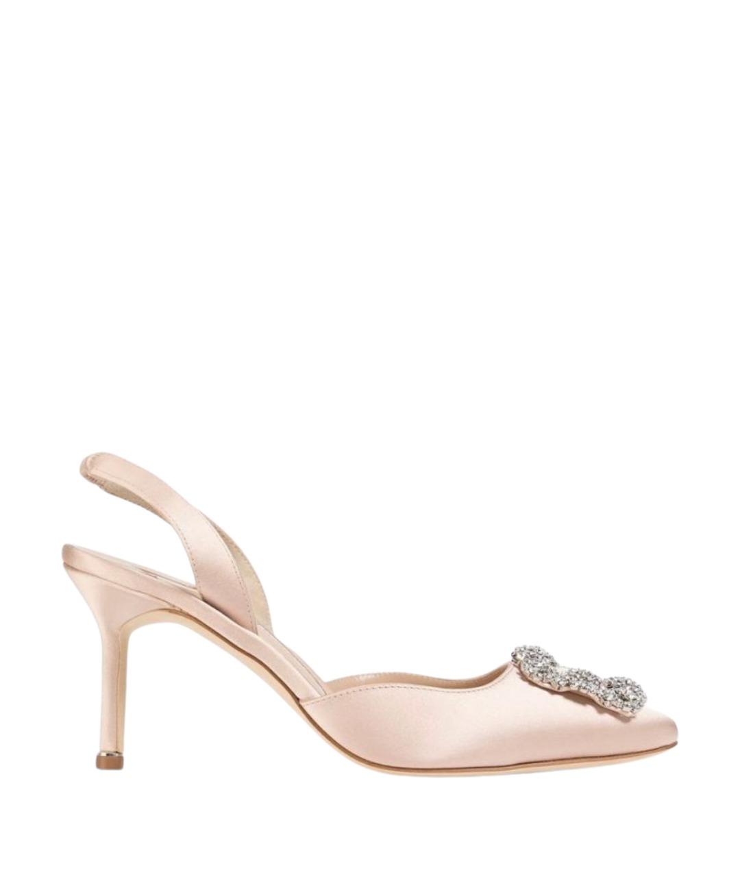 MANOLO BLAHNIK Розовые текстильные туфли, фото 1