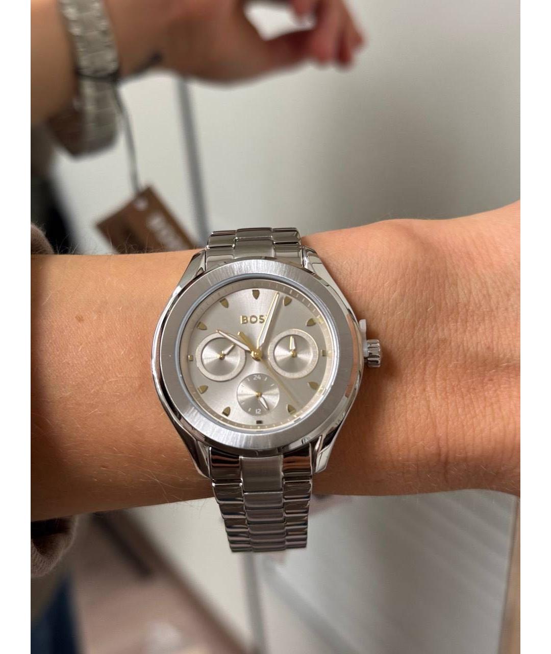 HUGO Серебряные металлические часы, фото 4