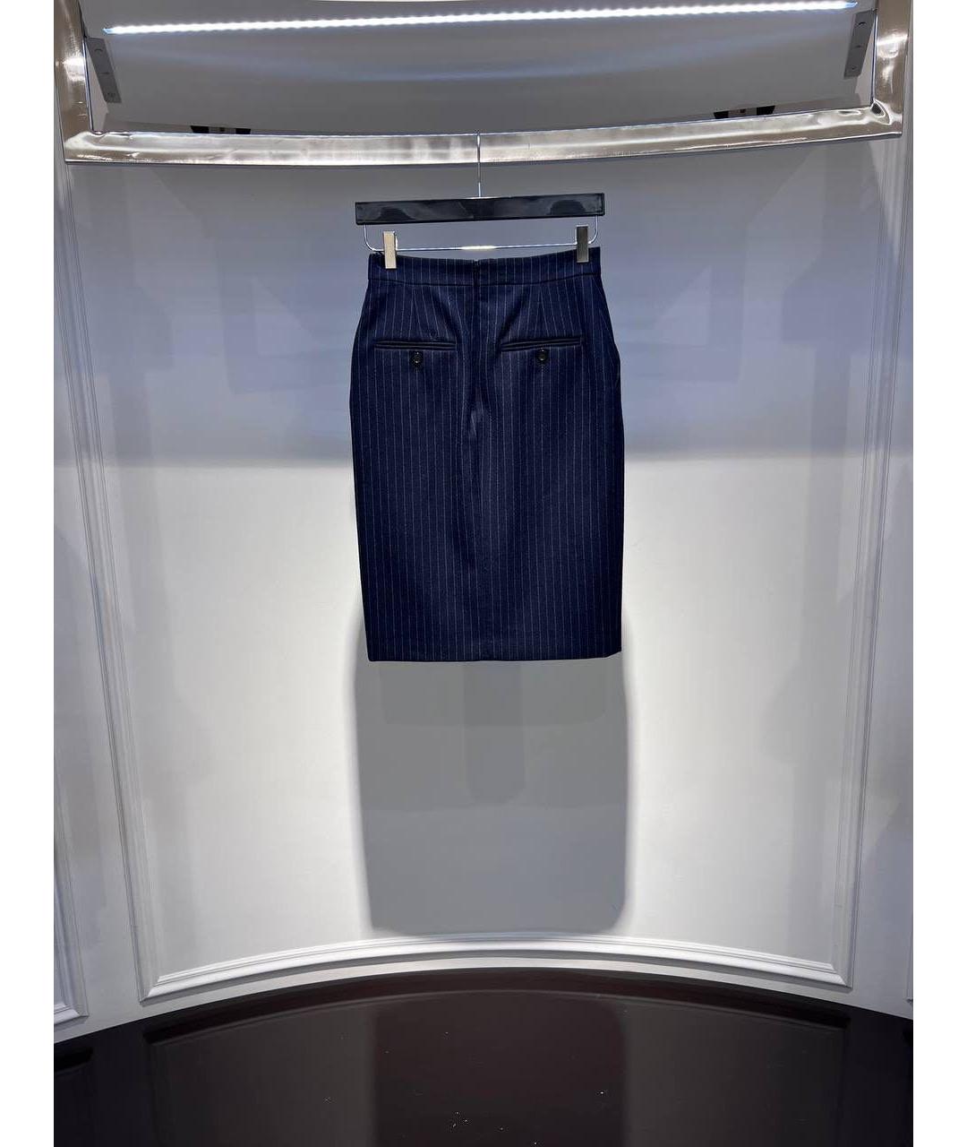 SAINT LAURENT Темно-синяя юбка миди, фото 3