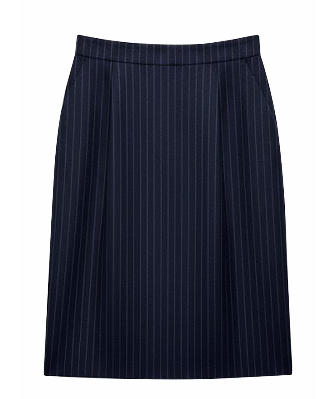 SAINT LAURENT Темно-синяя юбка миди, фото 1