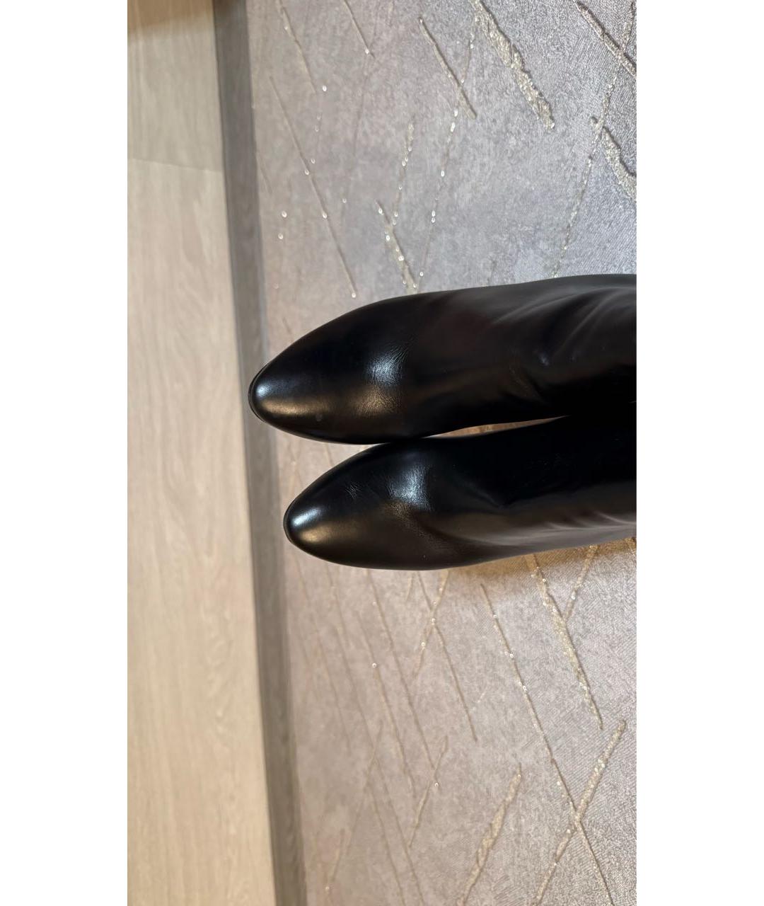 SAINT LAURENT Черные кожаные сапоги, фото 3