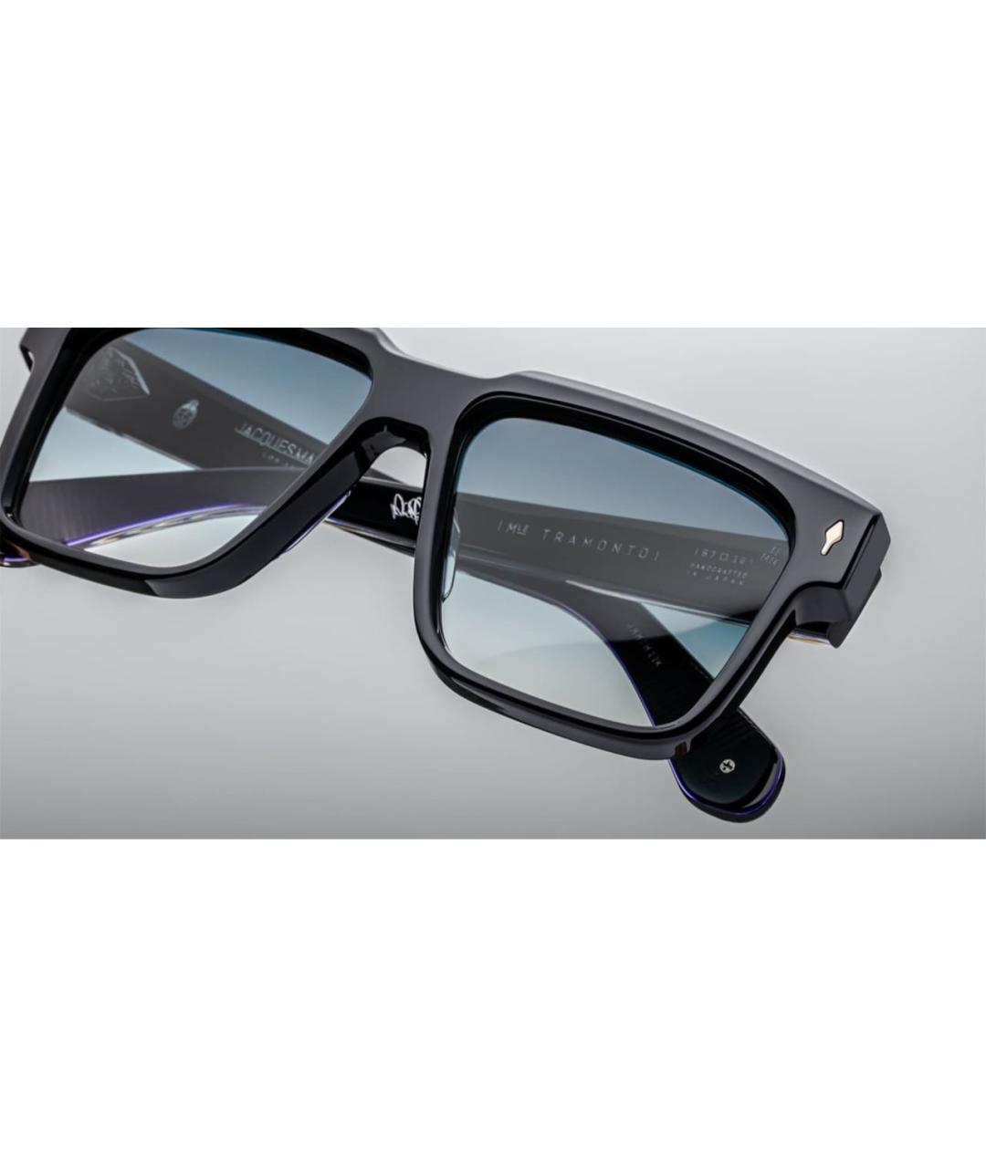 JACQUES MARIE MAGE Темно-синие пластиковые солнцезащитные очки, фото 3