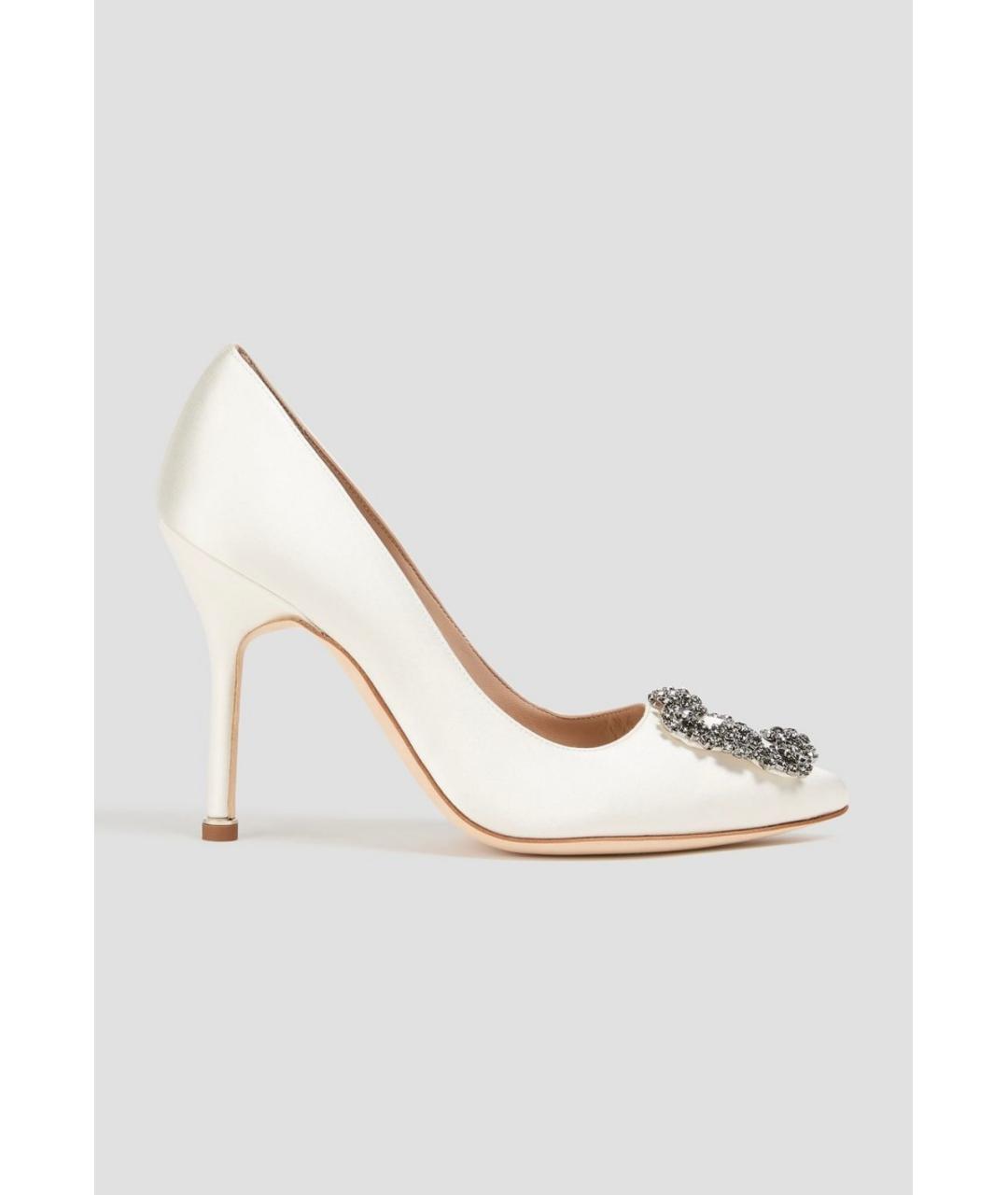 MANOLO BLAHNIK Белые текстильные туфли, фото 5