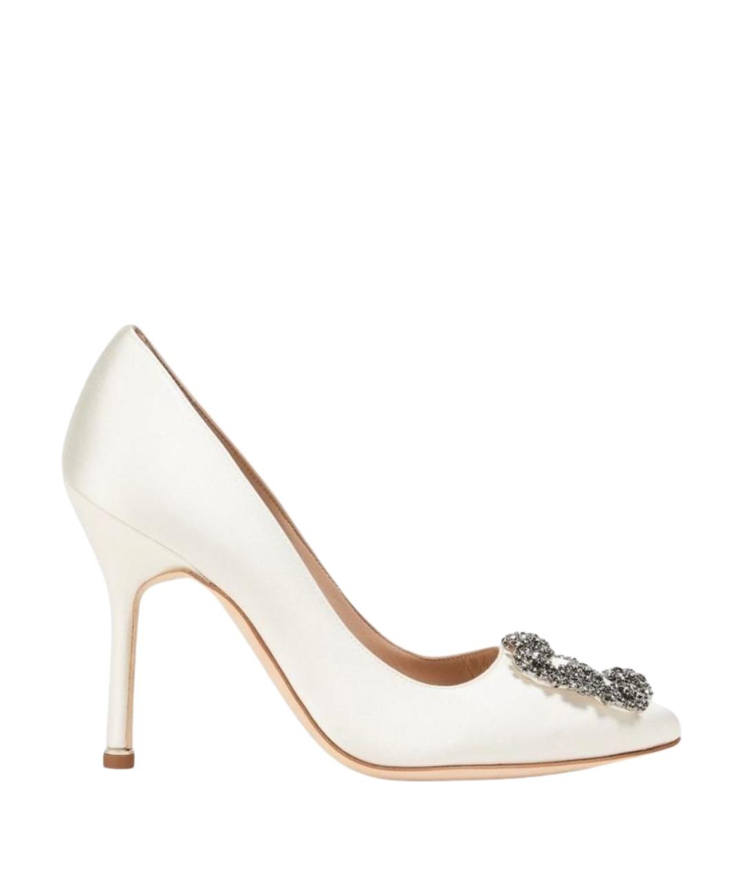 MANOLO BLAHNIK Белые текстильные туфли, фото 1