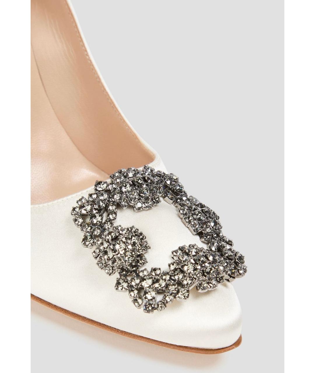 MANOLO BLAHNIK Белые текстильные туфли, фото 4