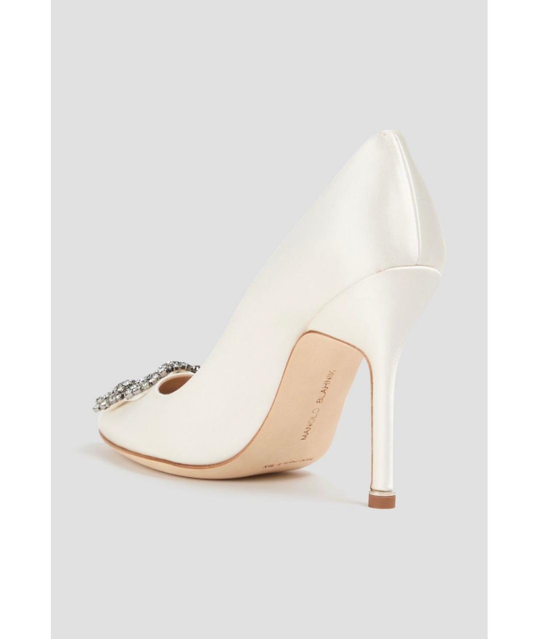 MANOLO BLAHNIK Белые текстильные туфли, фото 3