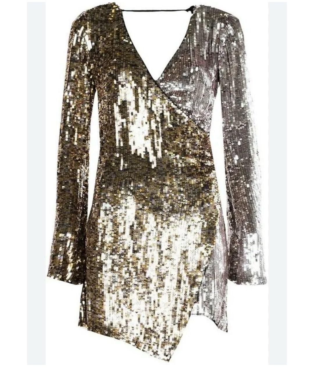 PINKO Серебряное вискозное коктейльное платье, фото 8