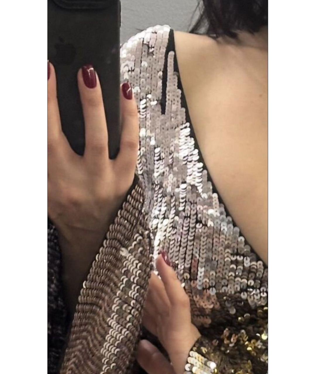 PINKO Серебряное вискозное коктейльное платье, фото 7