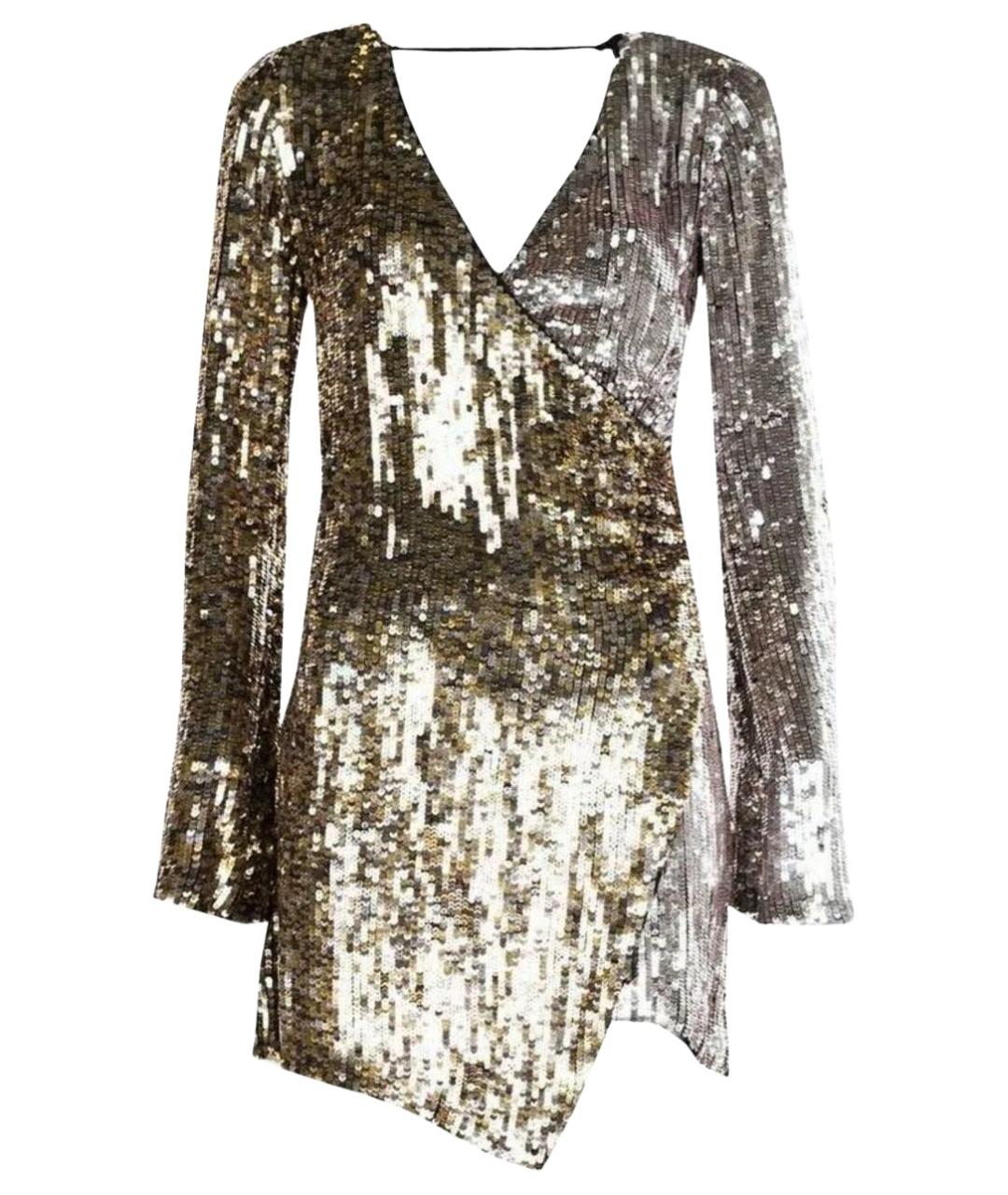 PINKO Серебряное вискозное коктейльное платье, фото 1