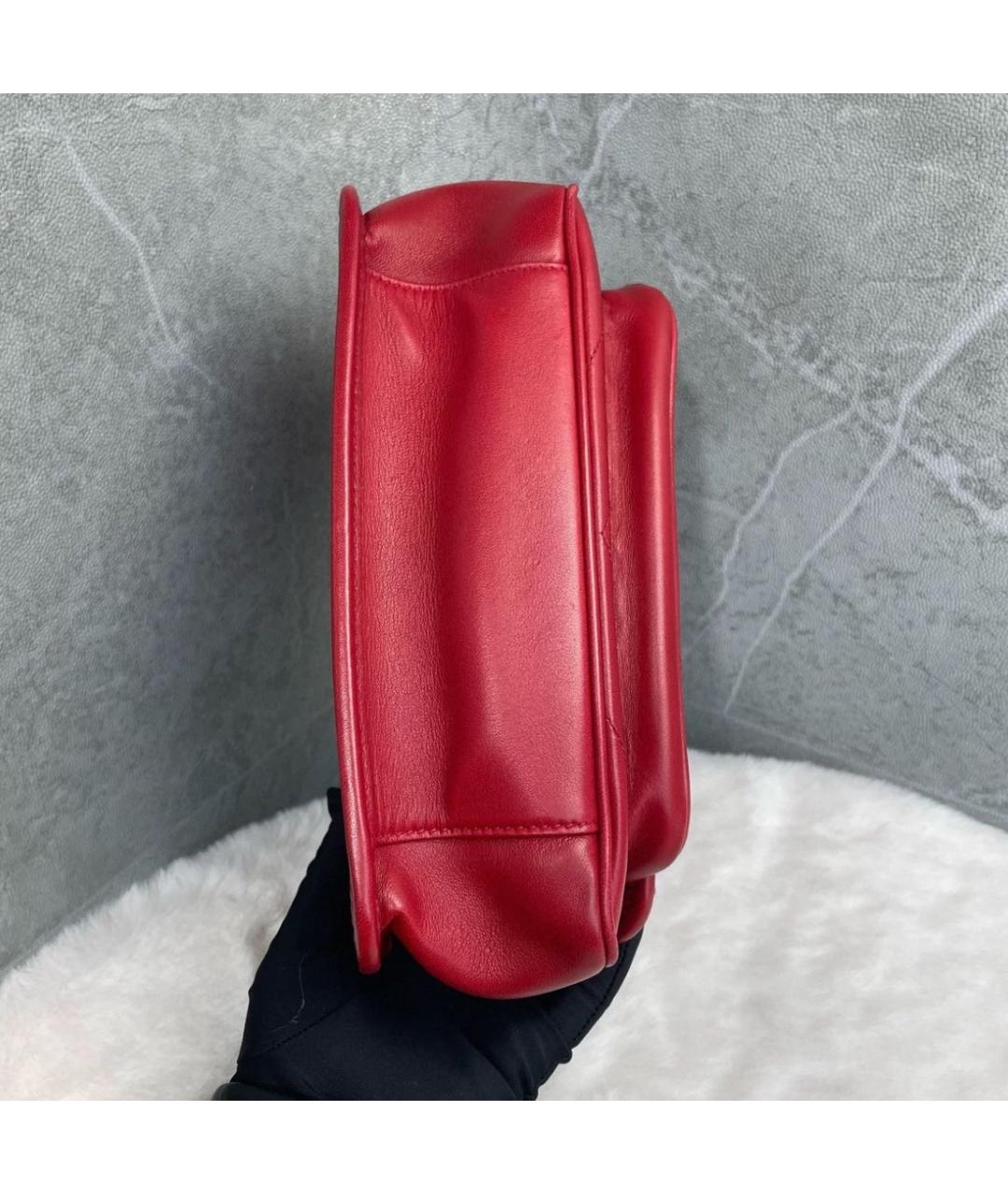 SAINT LAURENT Красная кожаная сумка через плечо, фото 6