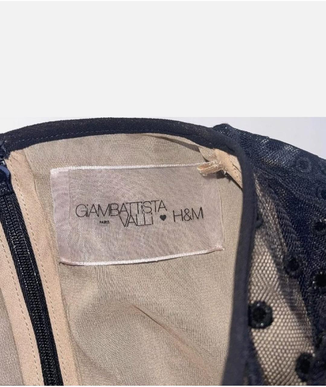 GIAMBATTISTA VALLI Черное хлопковое коктейльное платье, фото 5