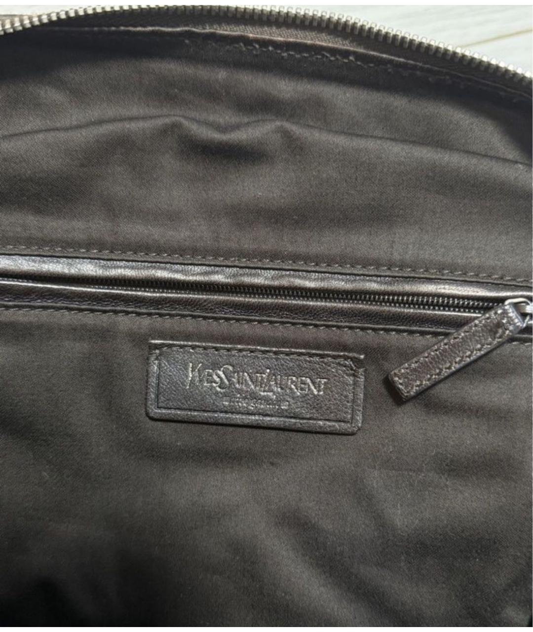 YVES SAINT LAURENT VINTAGE Бежевая кожаная сумка с короткими ручками, фото 2