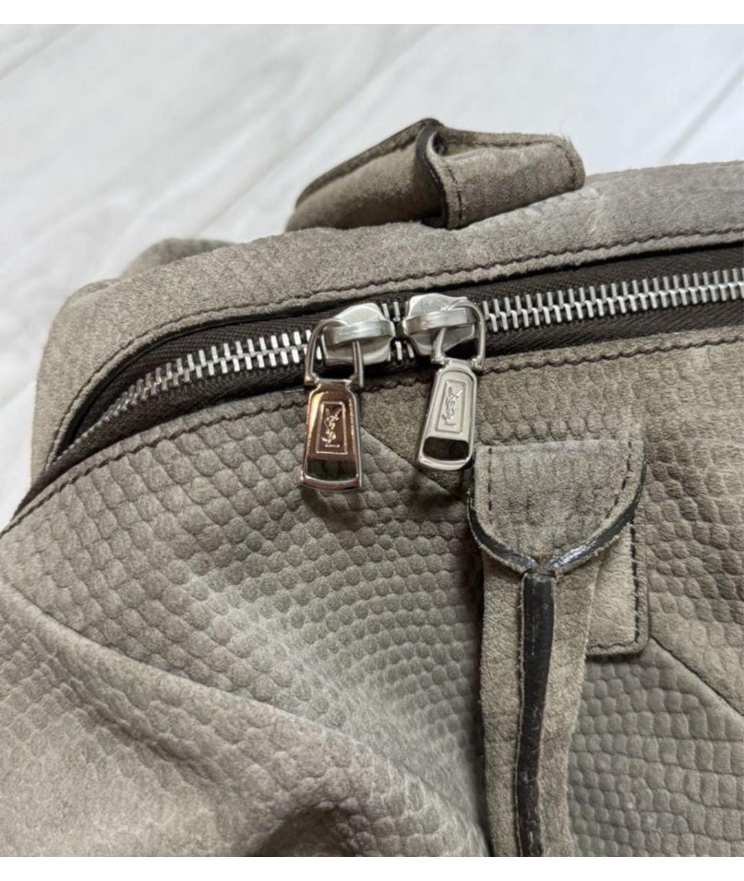 YVES SAINT LAURENT VINTAGE Бежевая кожаная сумка с короткими ручками, фото 6