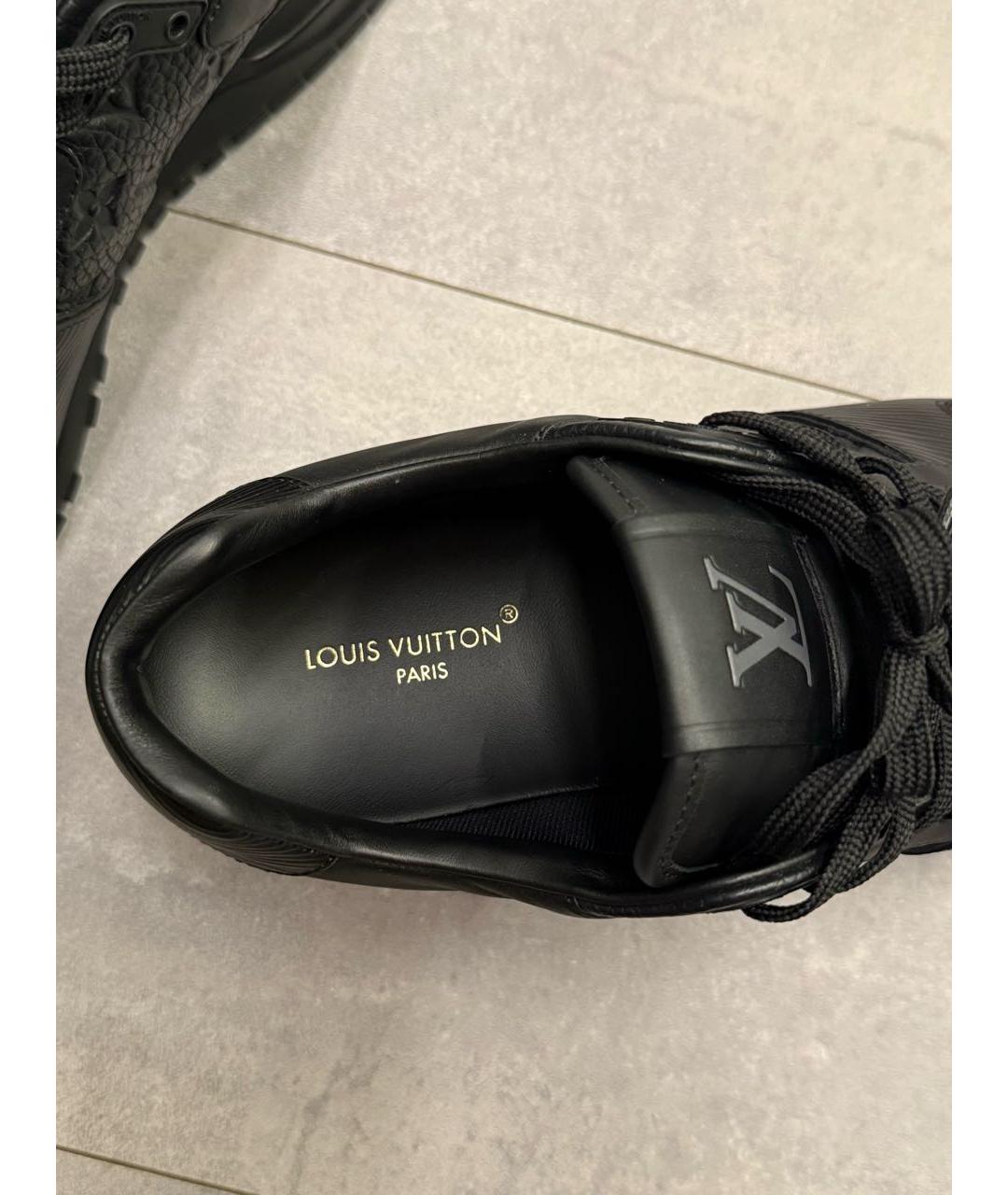 LOUIS VUITTON Черные кожаные низкие кроссовки / кеды, фото 7