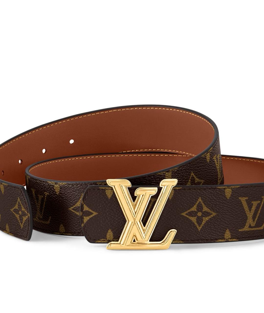 LOUIS VUITTON Коричневый кожаный ремень, фото 2