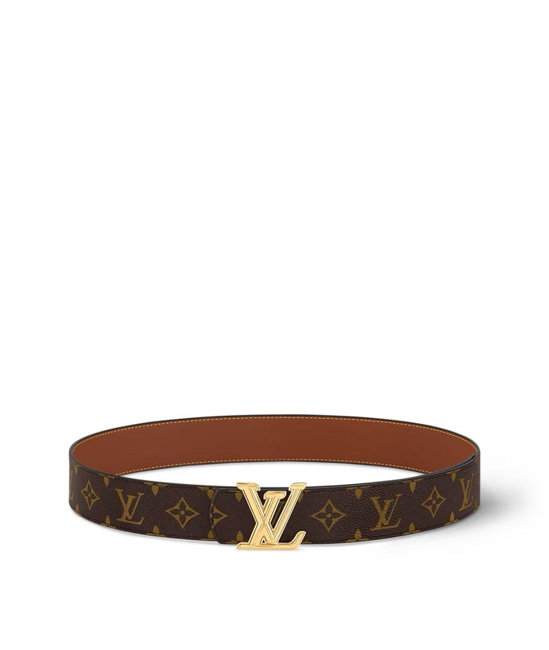 LOUIS VUITTON Коричневый кожаный ремень, фото 4