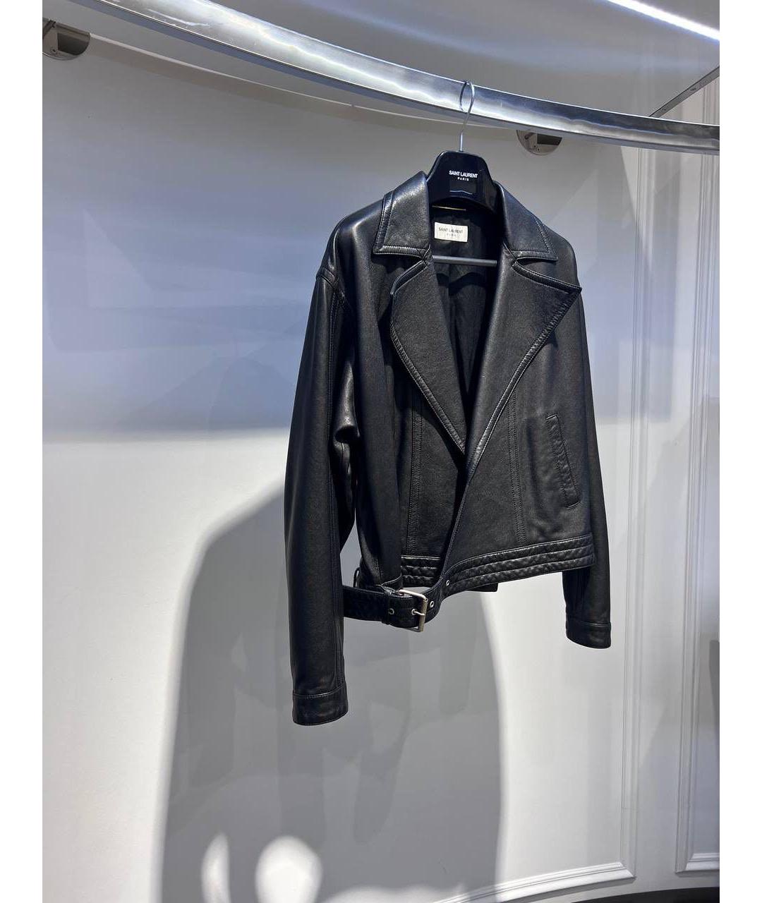 SAINT LAURENT Черная кожаная куртка, фото 3