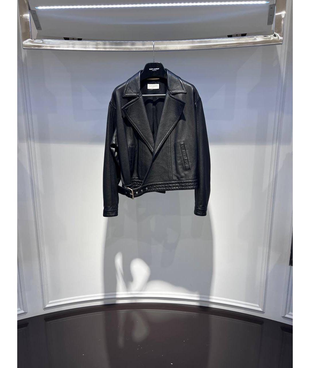 SAINT LAURENT Черная кожаная куртка, фото 4