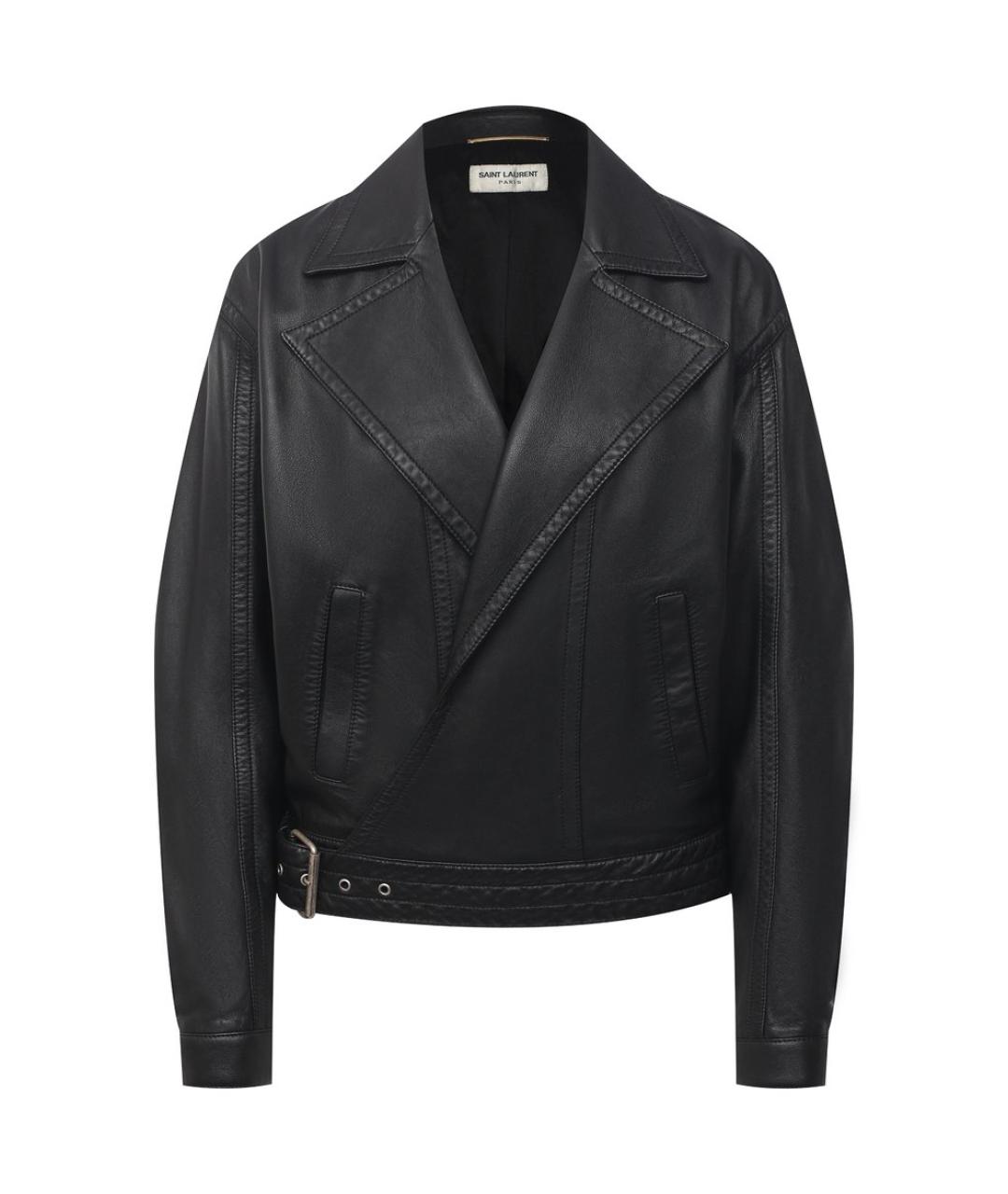 SAINT LAURENT Черная кожаная куртка, фото 1