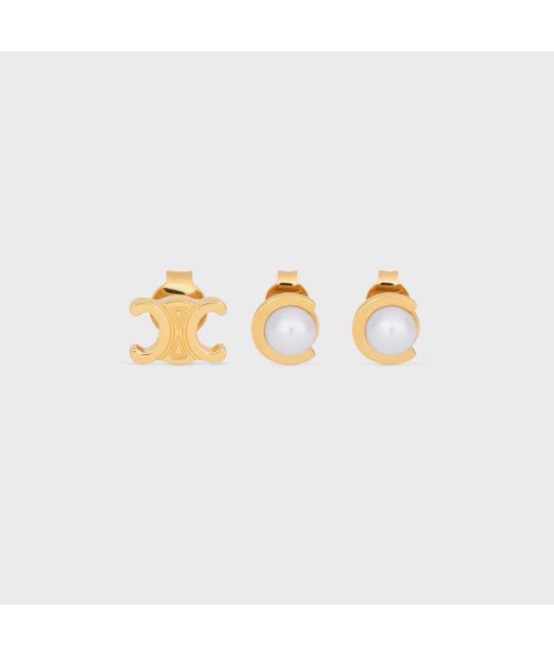 CELINE Золотые латунные серьги, фото 3