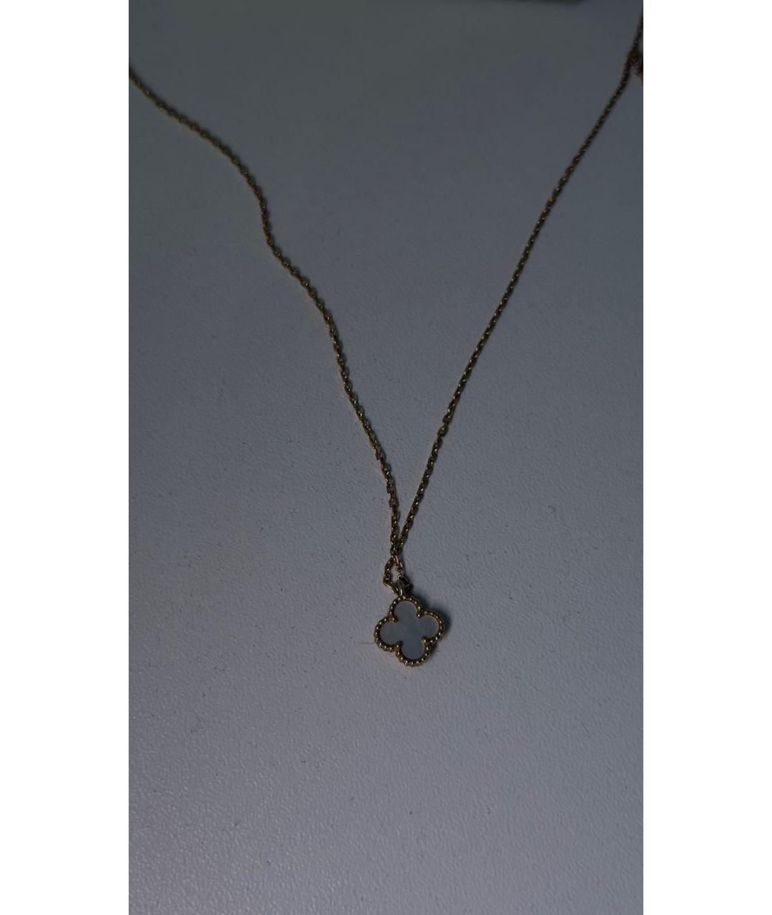 VAN CLEEF & ARPELS Белая подвеска из желтого золота, фото 3