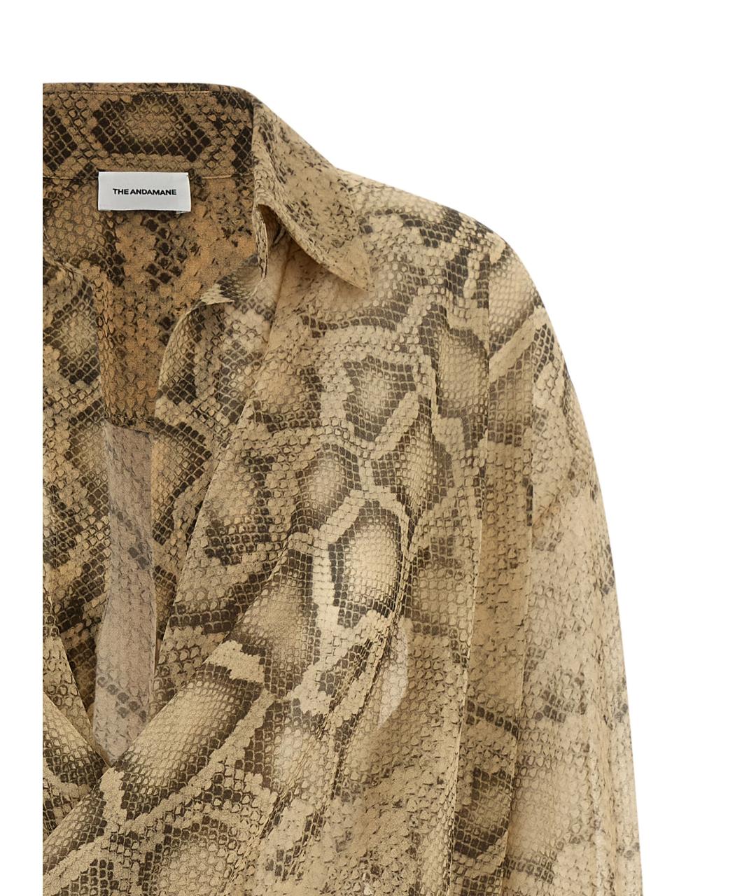 THE ANDAMANE Бежевая полиэстеровая блузы, фото 3