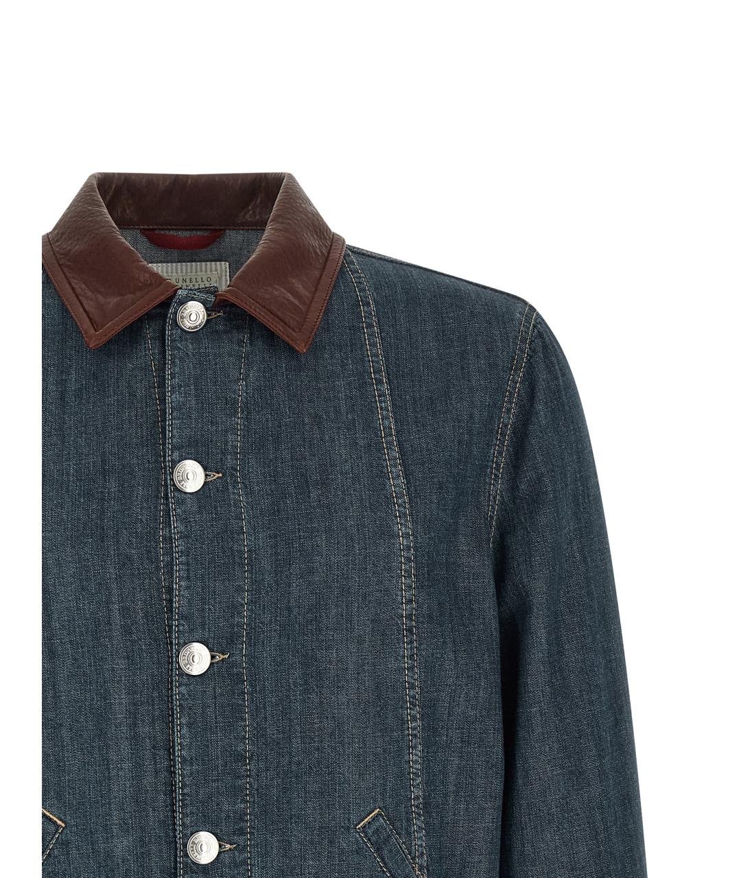 BRUNELLO CUCINELLI Синяя хлопковая куртка, фото 3