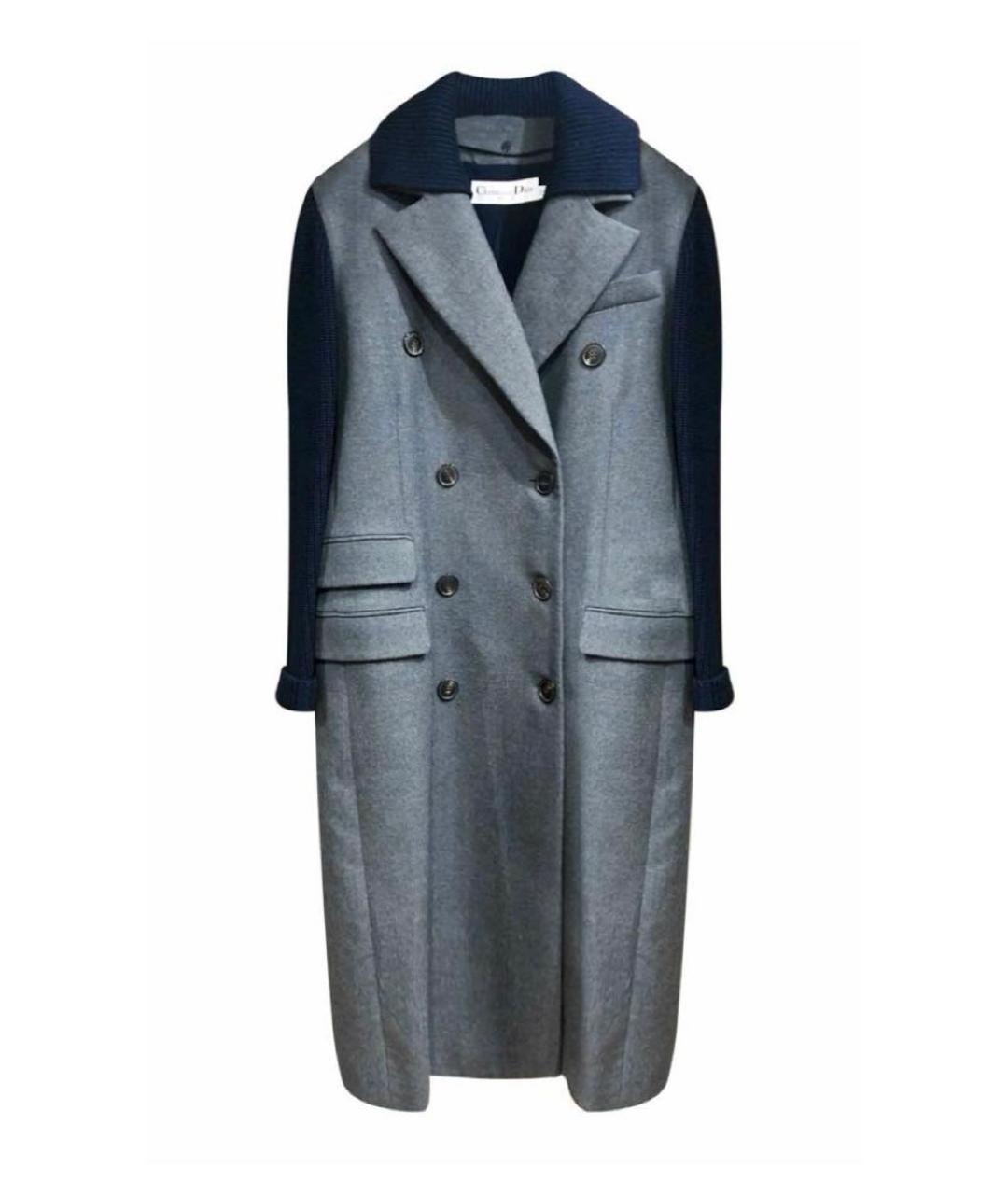 CHRISTIAN DIOR Серое шерстяное пальто, фото 1