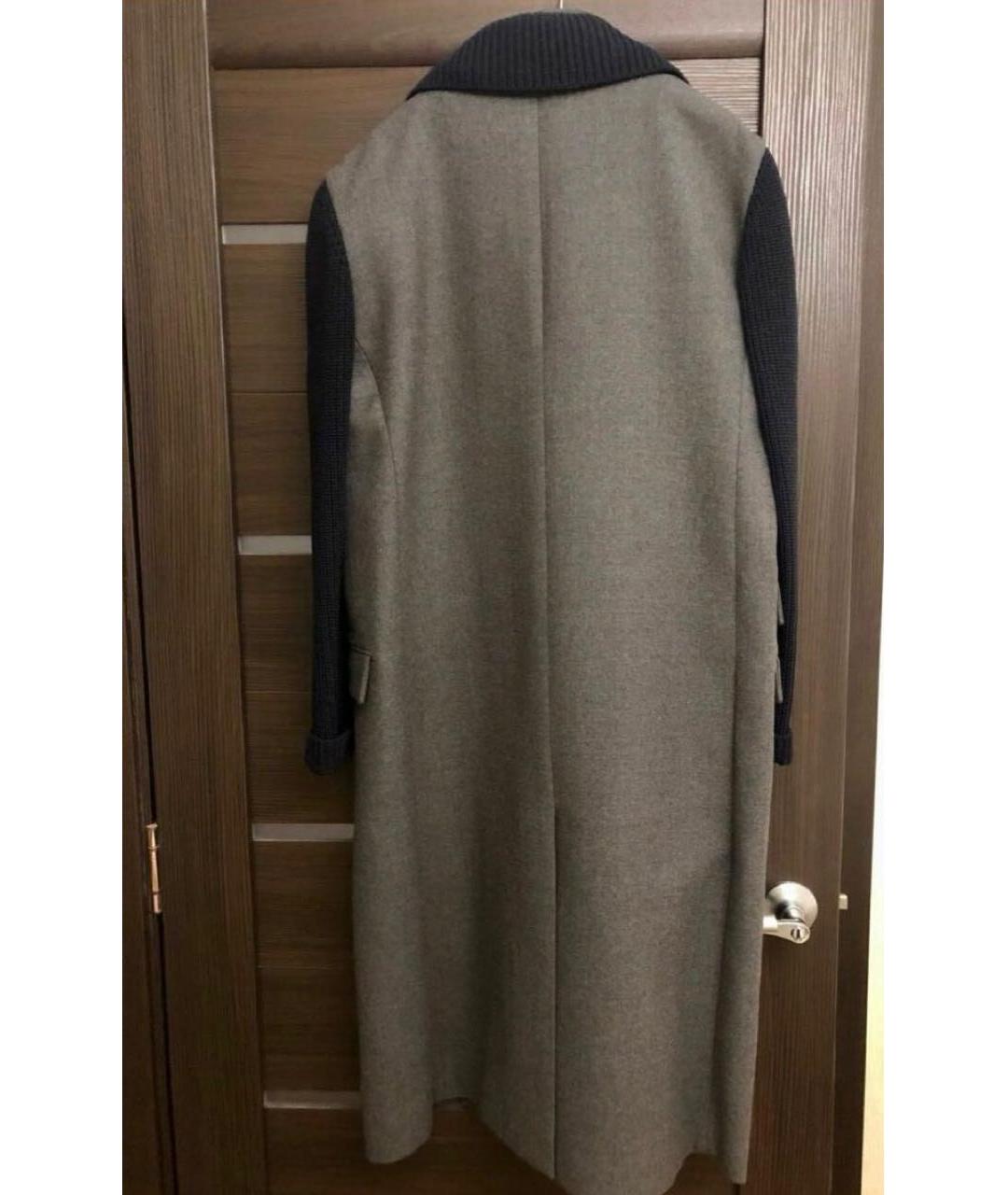 CHRISTIAN DIOR Серое шерстяное пальто, фото 2