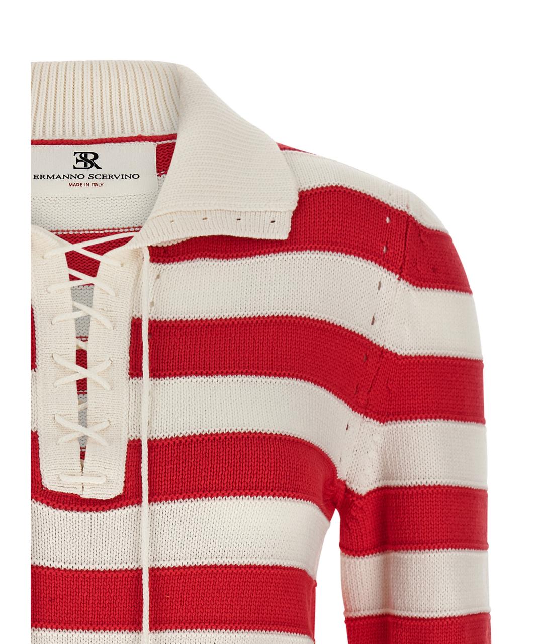 ERMANNO SCERVINO Красный хлопковый джемпер / свитер, фото 3