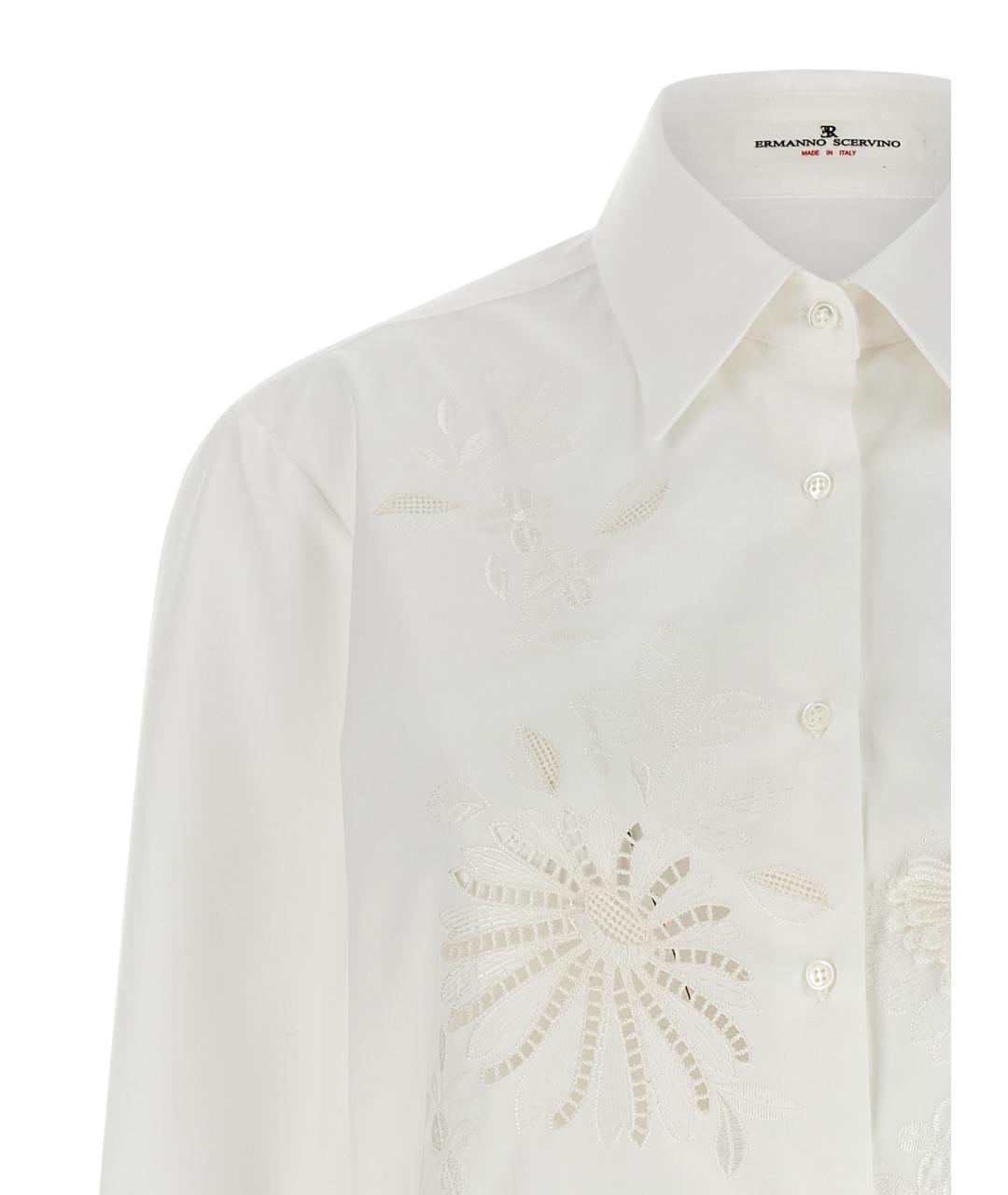 ERMANNO SCERVINO Белая хлопковая блузы, фото 3