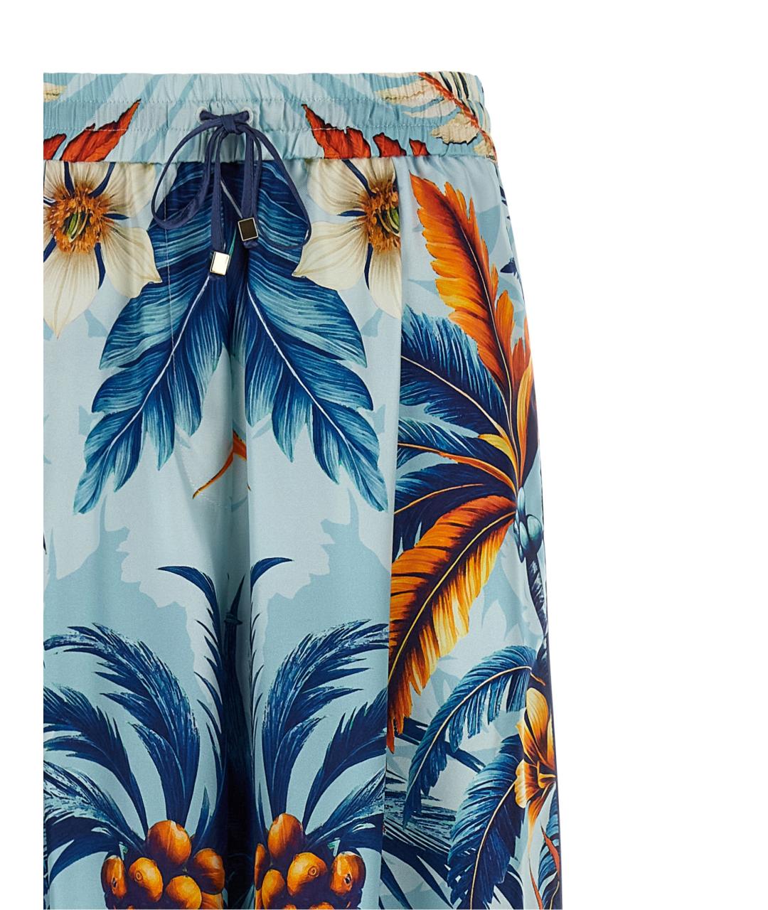 F.R.S FOR RESTLESS SLEEPERS Голубые шелковые прямые брюки, фото 4