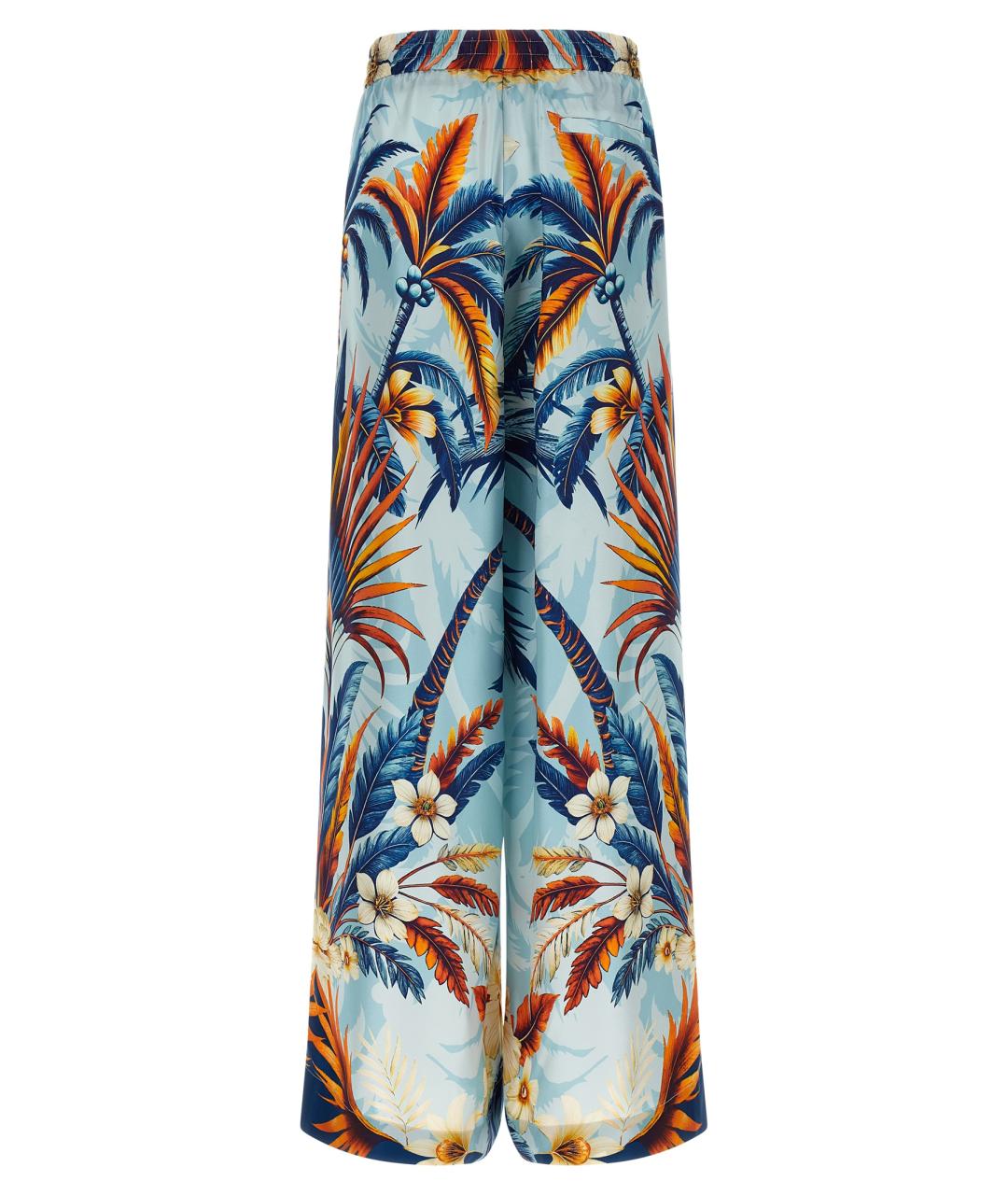 F.R.S FOR RESTLESS SLEEPERS Голубые шелковые прямые брюки, фото 2