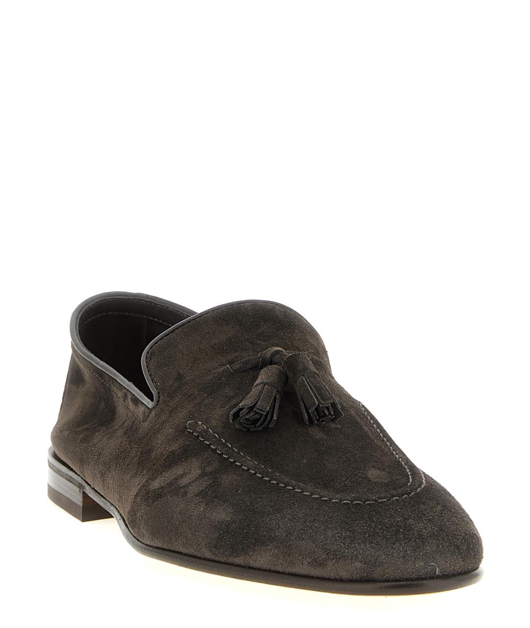 BRUNELLO CUCINELLI Серые замшевые лоферы, фото 2