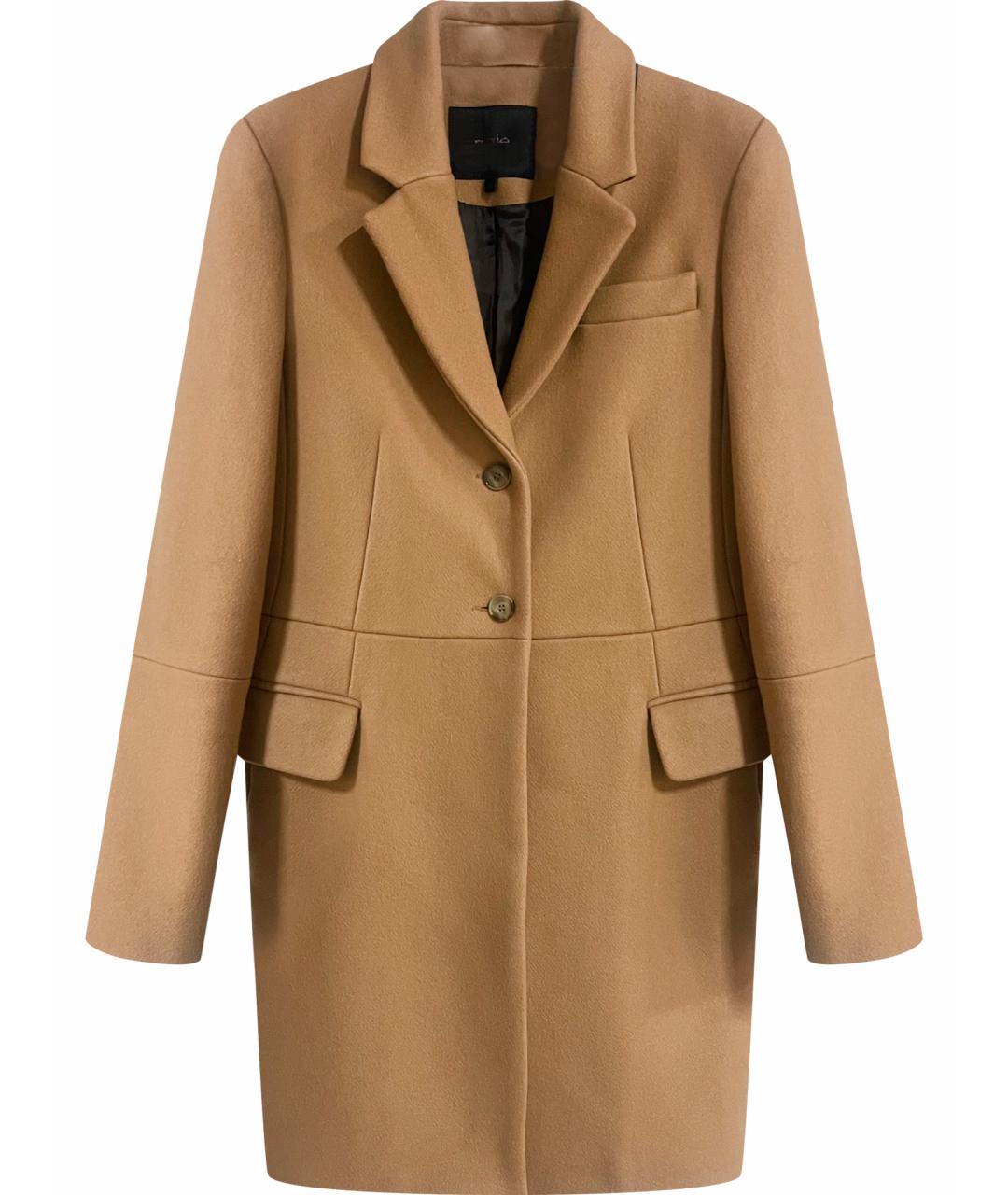 MAJE Коричневое шерстяное пальто, фото 1