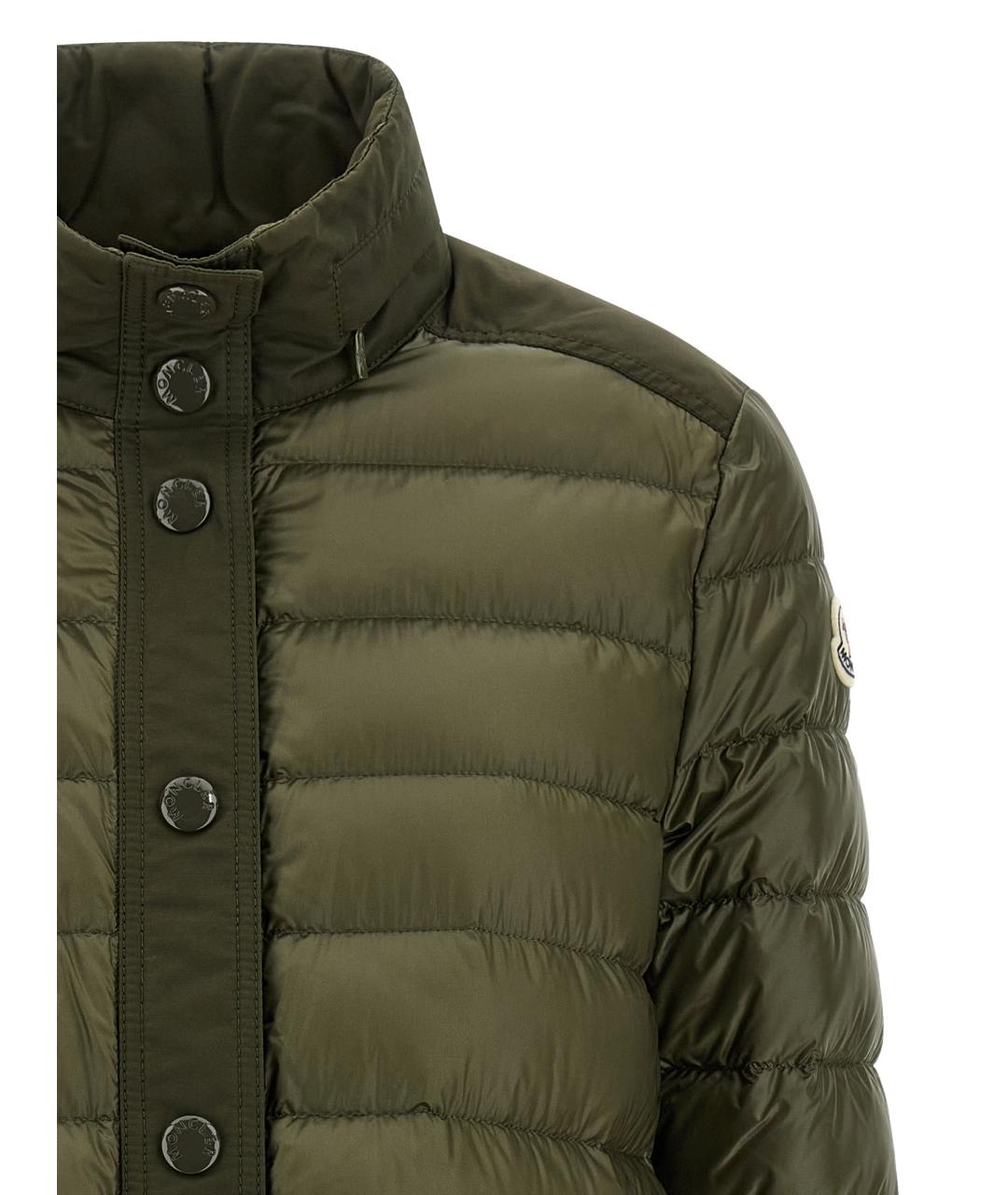 MONCLER Зеленый полиамидовый пуховик, фото 3