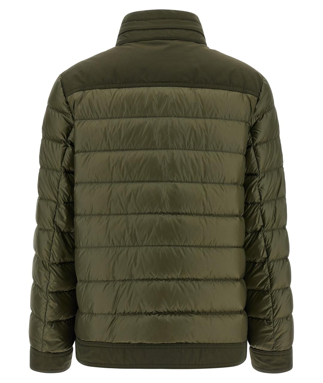 MONCLER Зеленый полиамидовый пуховик, фото 2