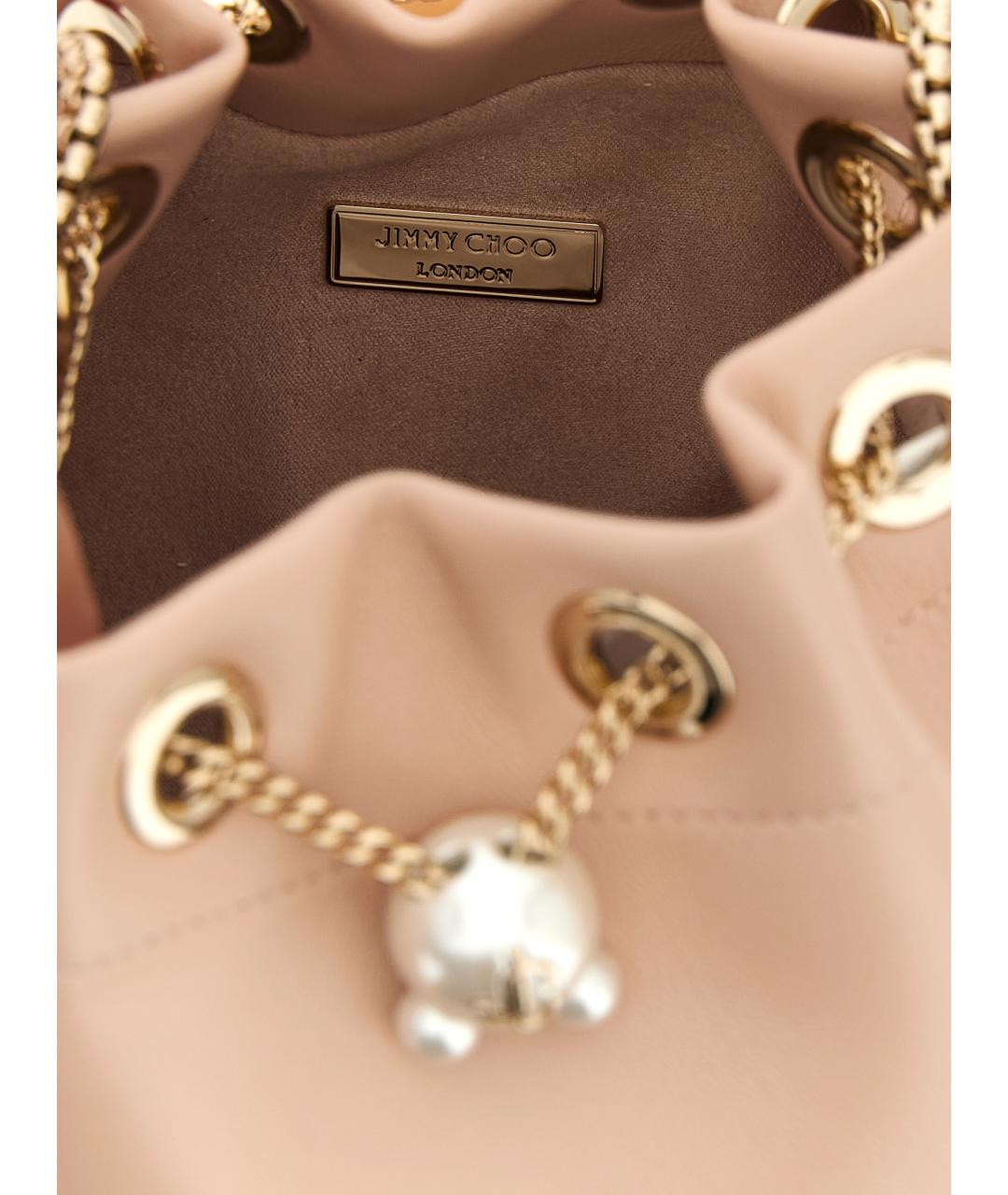JIMMY CHOO Розовая кожаная сумка тоут, фото 4