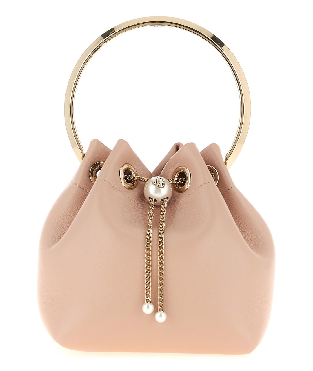 JIMMY CHOO Розовая кожаная сумка тоут, фото 1