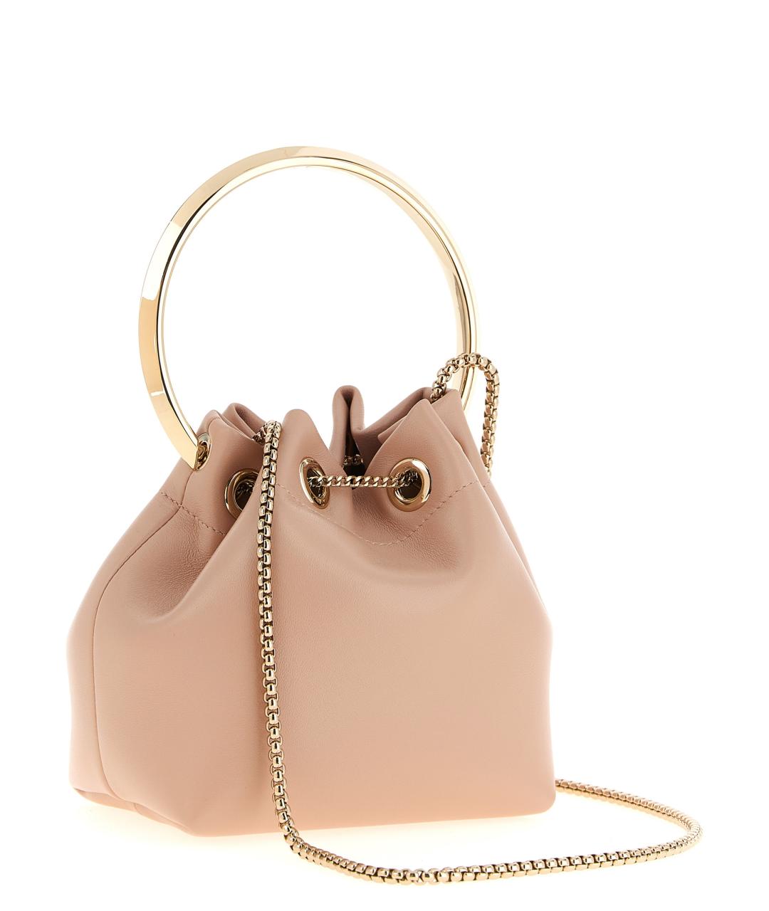 JIMMY CHOO Розовая кожаная сумка тоут, фото 2