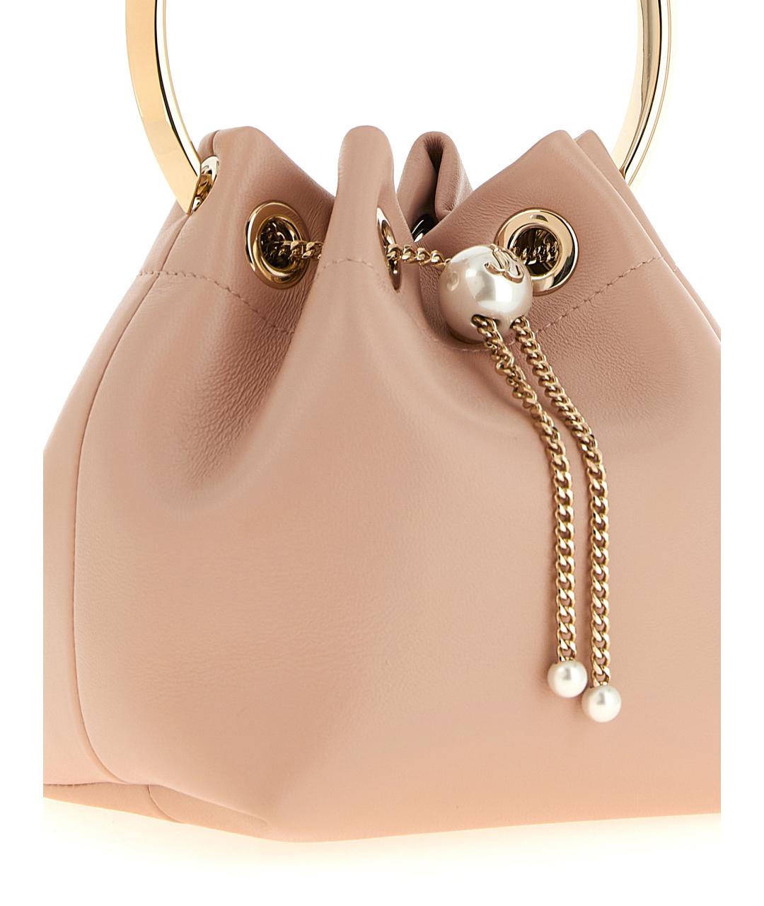 JIMMY CHOO Розовая кожаная сумка тоут, фото 3