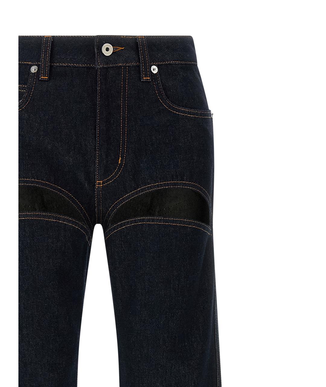 JEAN PAUL GAULTIER Синие хлопковые прямые джинсы, фото 3