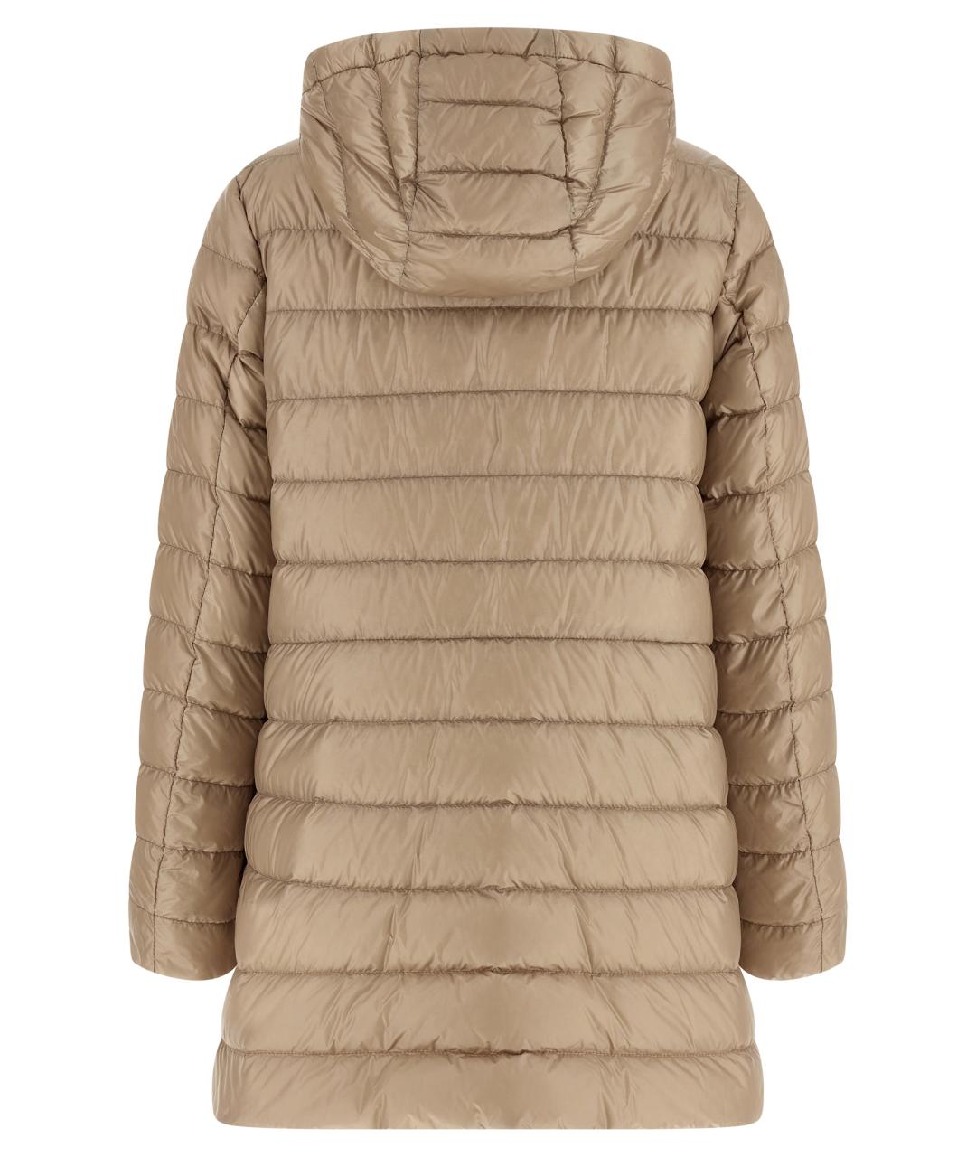 MONCLER Бежевый полиамидовый пуховик, фото 2