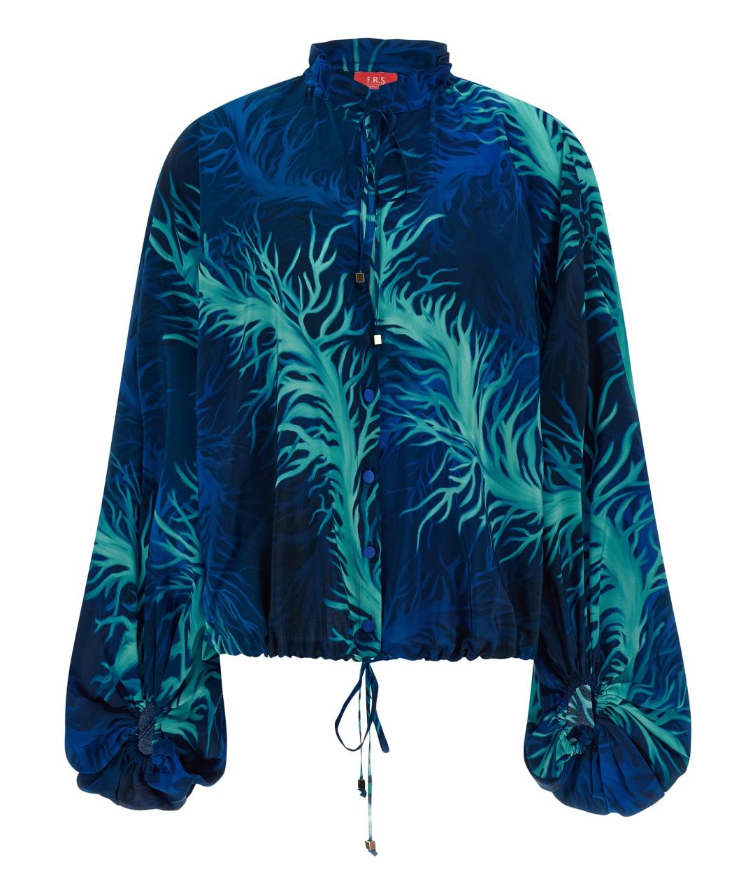 F.R.S FOR RESTLESS SLEEPERS Синяя шелковая блузы, фото 1