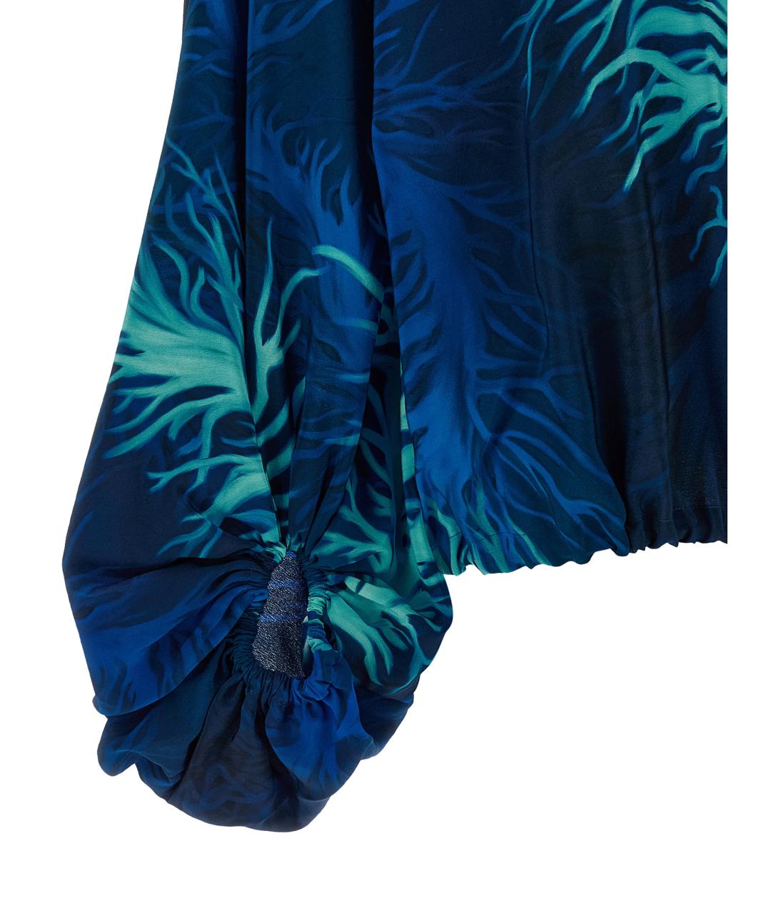 F.R.S FOR RESTLESS SLEEPERS Синяя шелковая блузы, фото 4