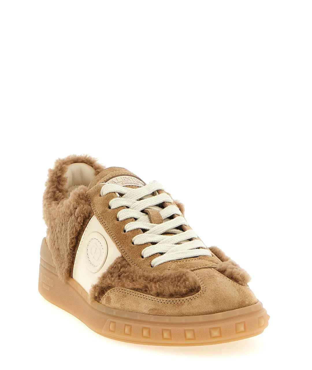 VALENTINO Коричневые текстильные кроссовки, фото 2