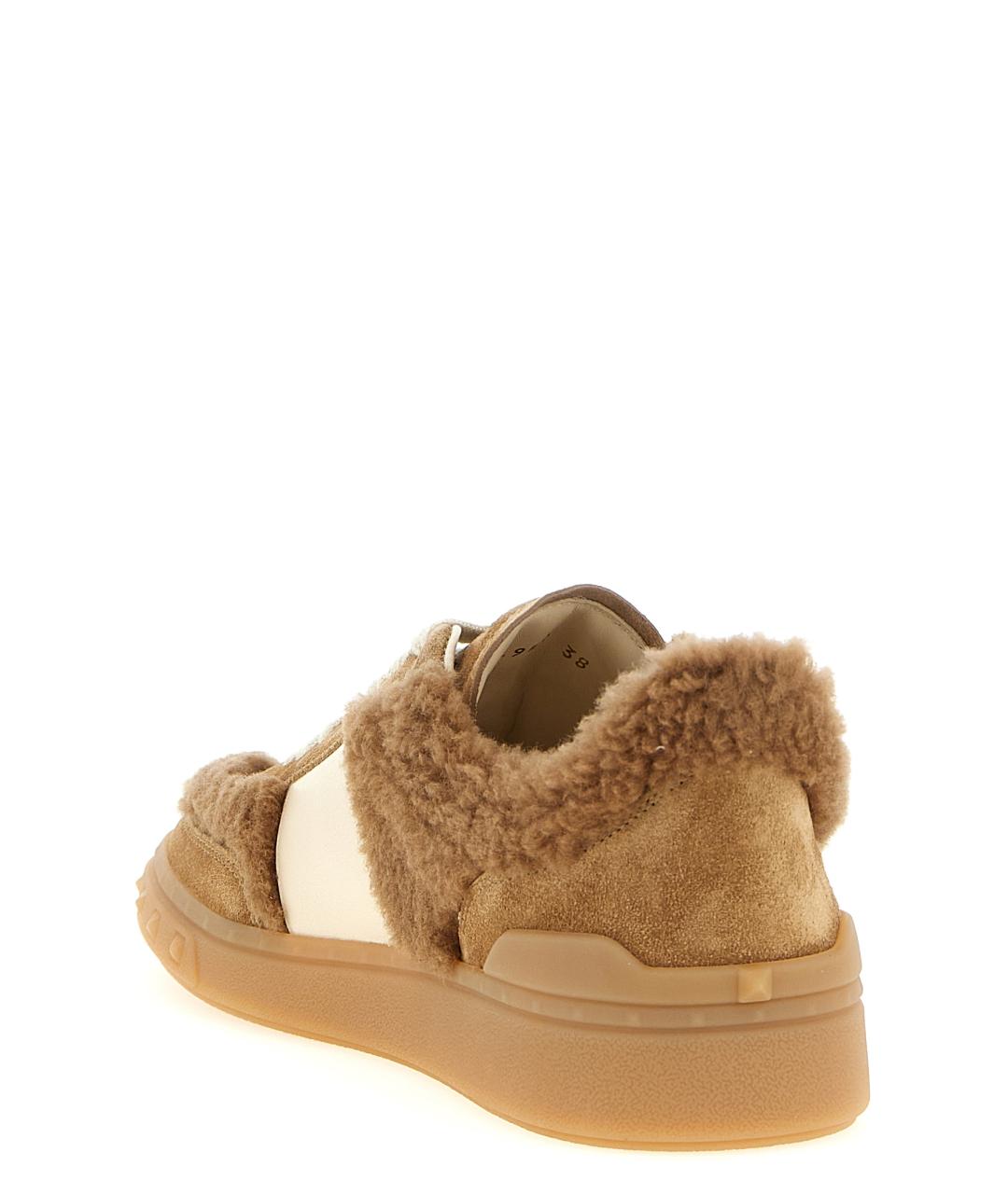 VALENTINO Коричневые текстильные кроссовки, фото 3