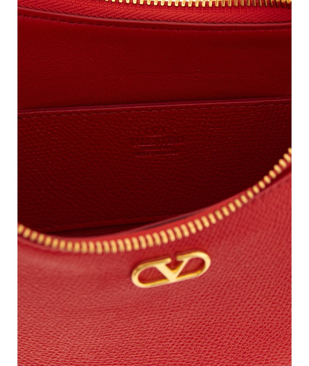 VALENTINO Красная кожаная сумка через плечо, фото 4